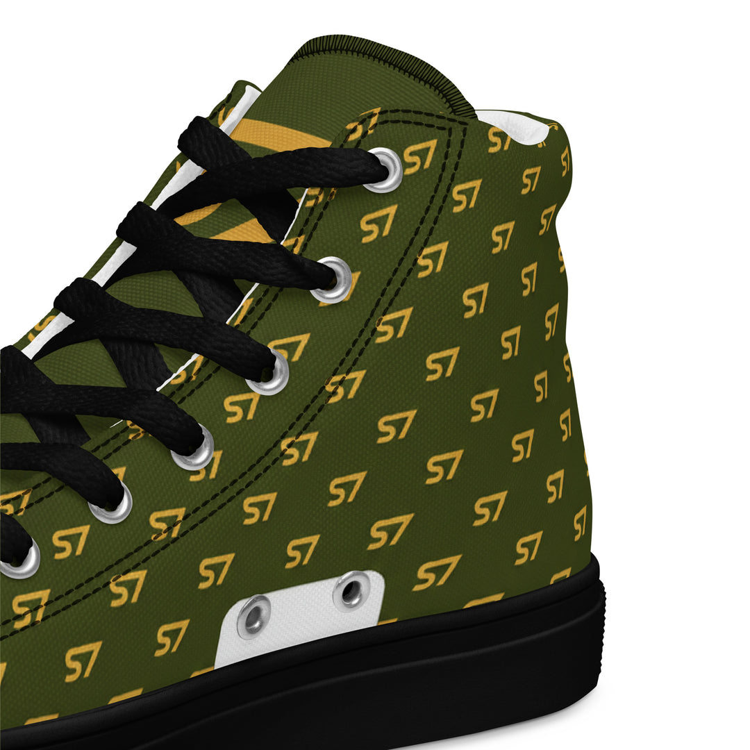 S7 Olive Royale | Women’s Monogram High-Top Canvas Sneakers