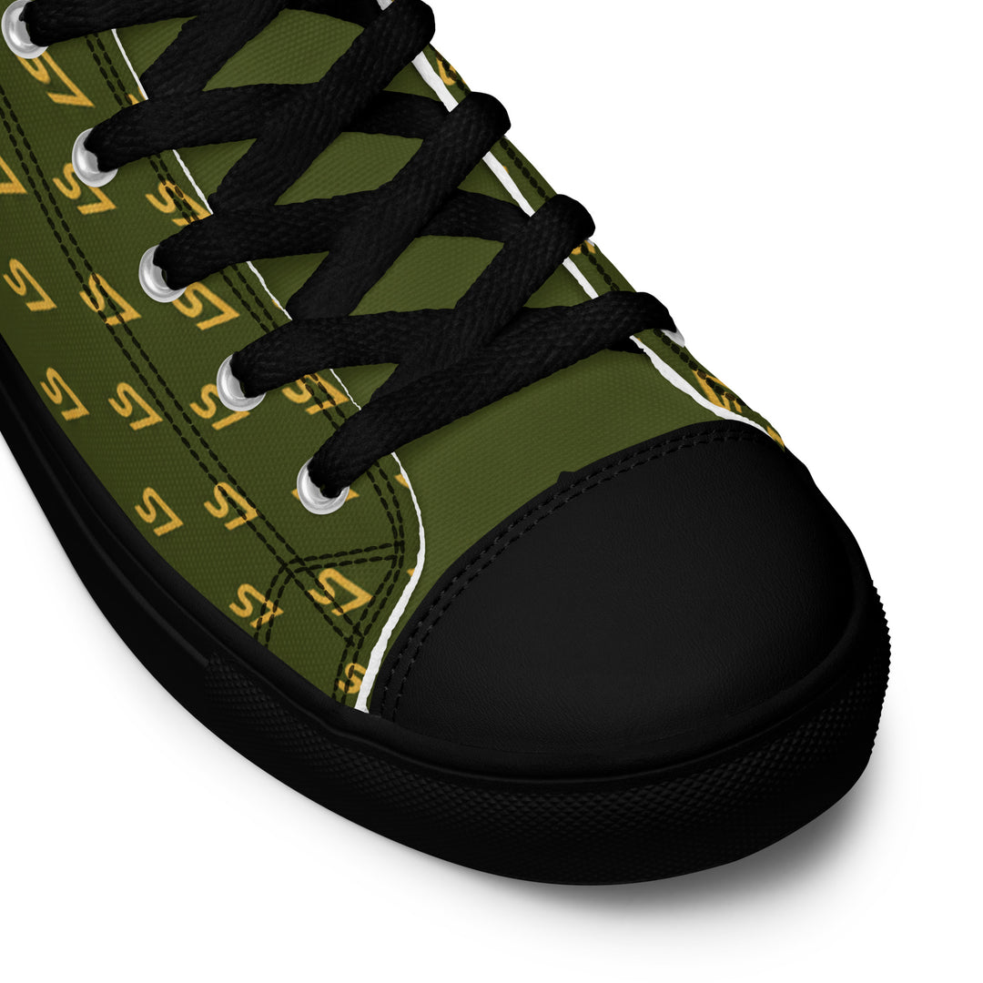 S7 Olive Royale | Women’s Monogram High-Top Canvas Sneakers