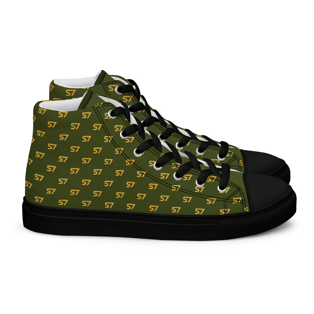 S7 Olive Royale | Women’s Monogram High-Top Canvas Sneakers