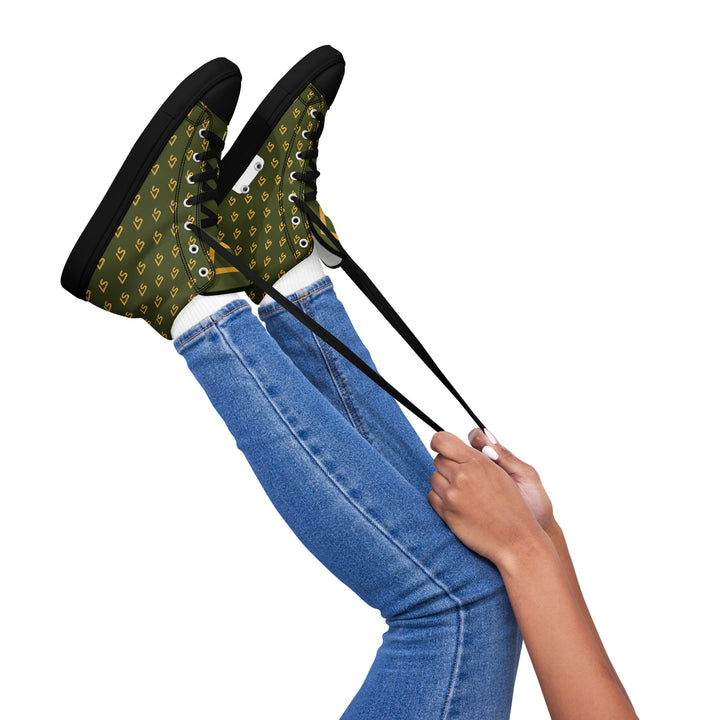 S7 Olive Royale | Women’s Monogram High-Top Canvas Sneakers