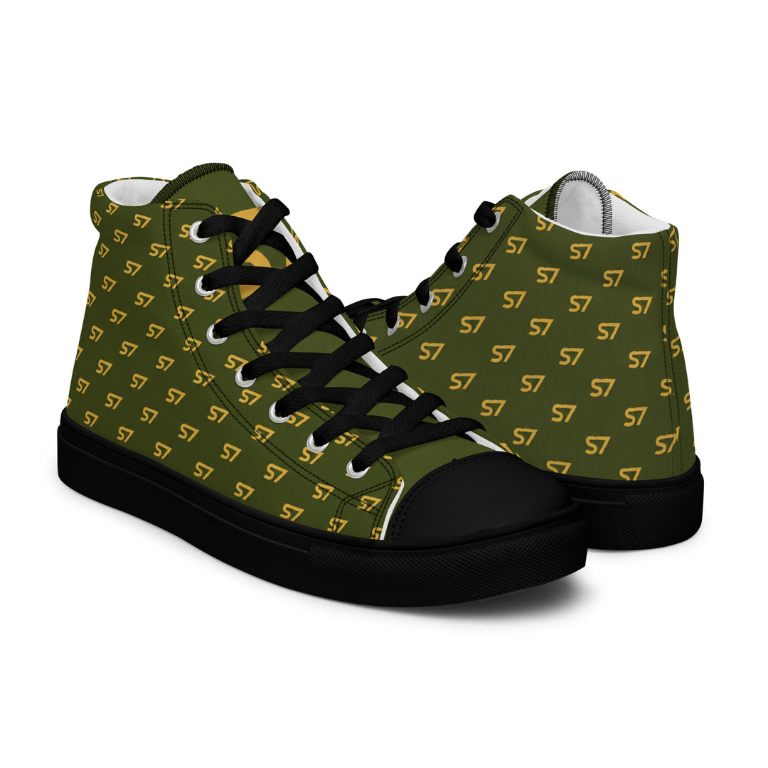 S7 Olive Royale | Women’s Monogram High-Top Canvas Sneakers