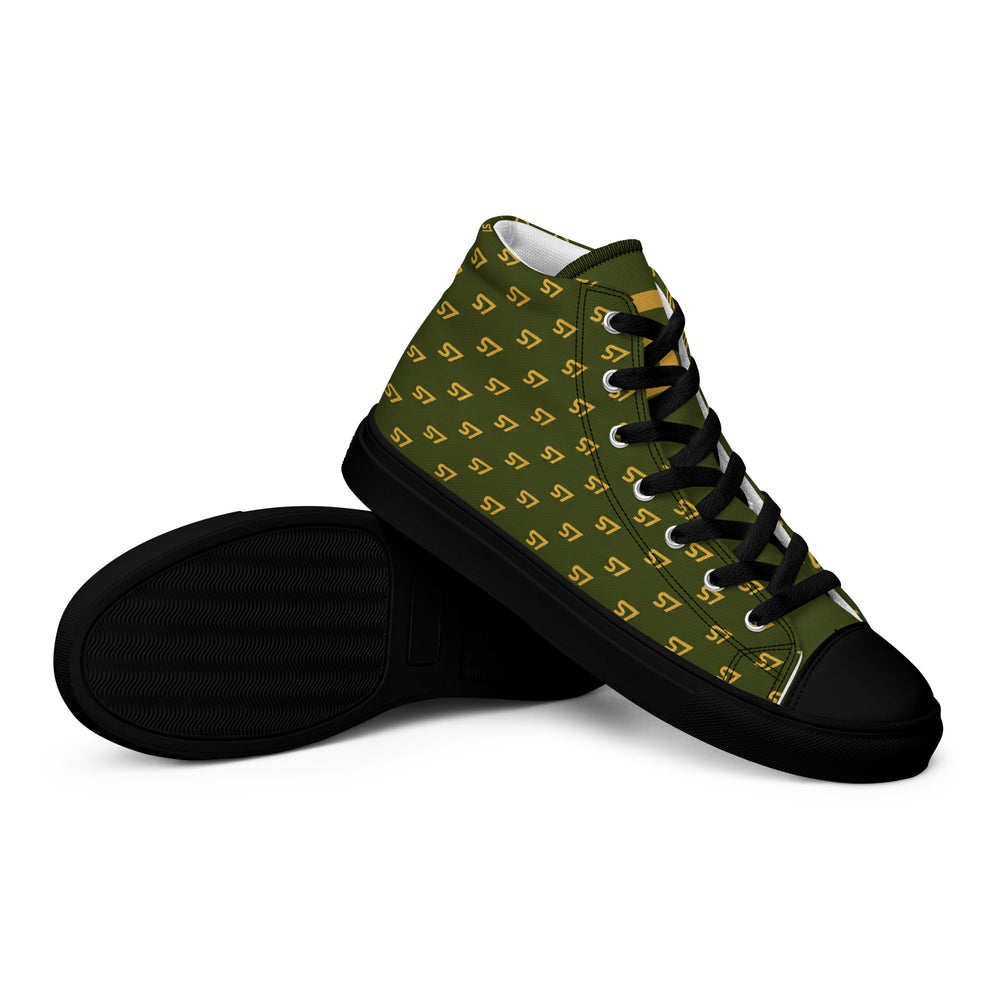 S7 Olive Royale | Women’s Monogram High-Top Canvas Sneakers