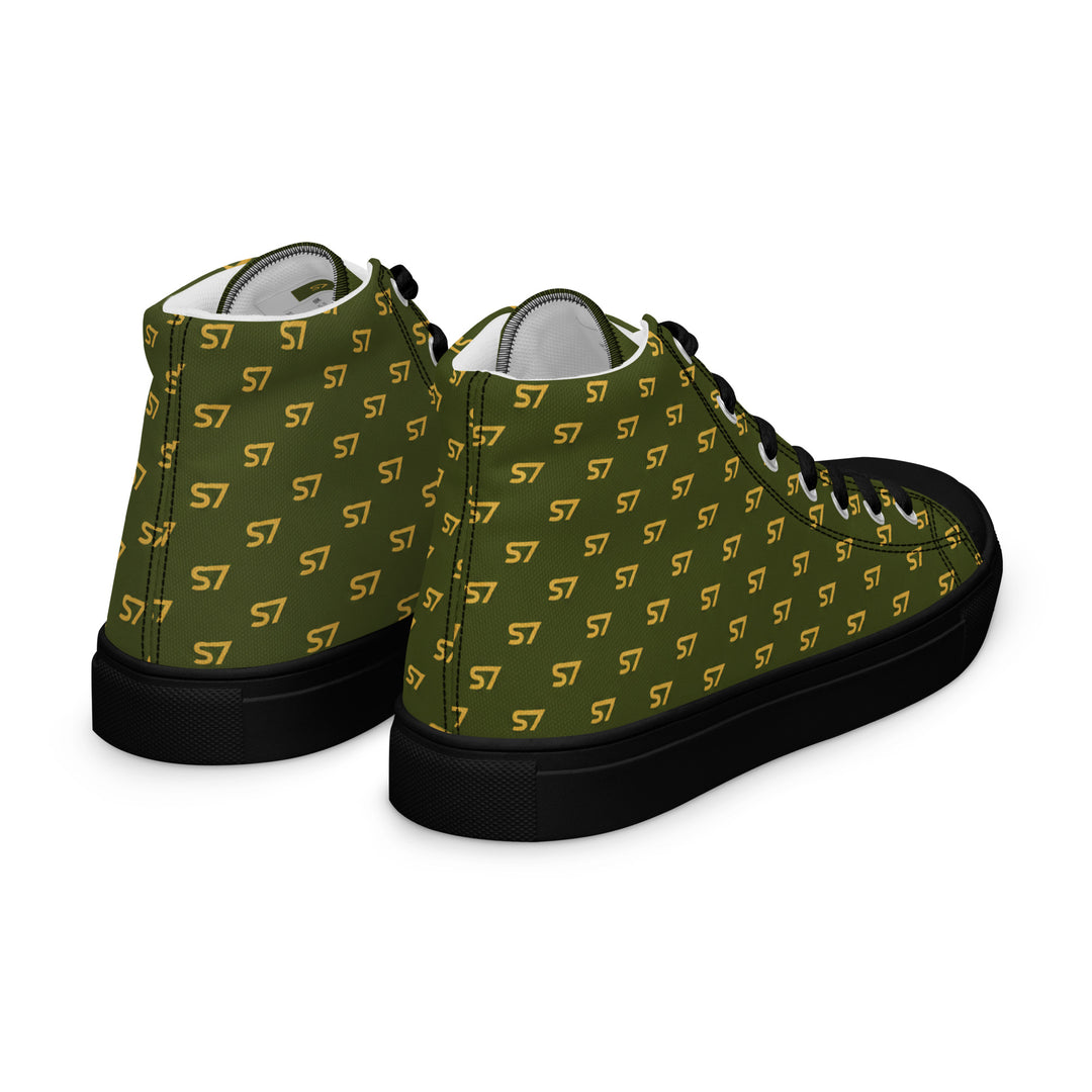 S7 Olive Royale | Women’s Monogram High-Top Canvas Sneakers