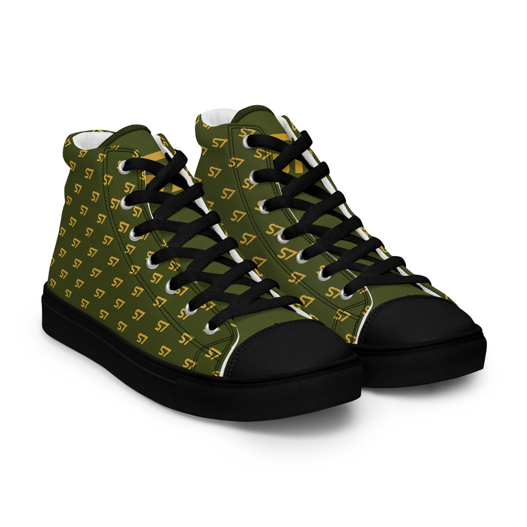 S7 Olive Royale | Women’s Monogram High-Top Canvas Sneakers