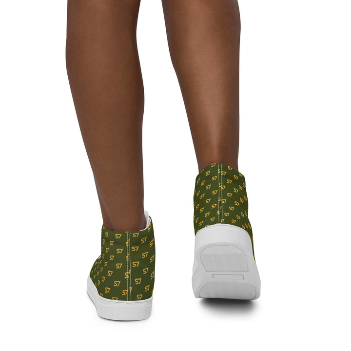S7 Olive Royale | Women’s Monogram High-Top Canvas Sneakers