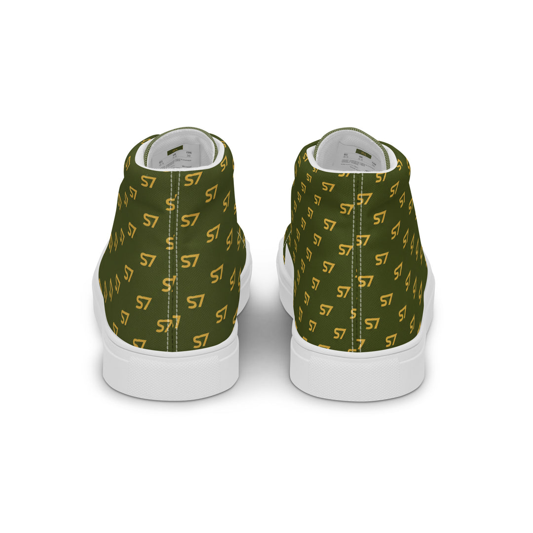 S7 Olive Royale | Women’s Monogram High-Top Canvas Sneakers