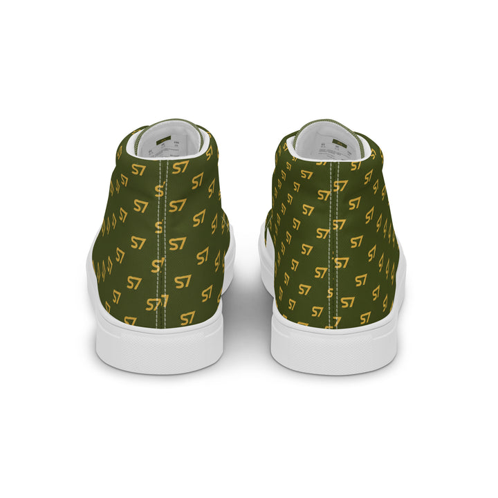 S7 Olive Royale | Women’s Monogram High-Top Canvas Sneakers