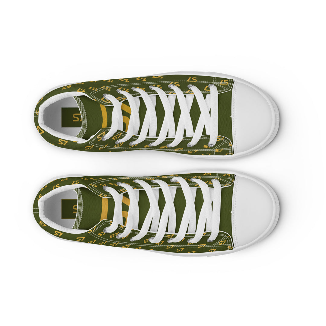 S7 Olive Royale | Women’s Monogram High-Top Canvas Sneakers