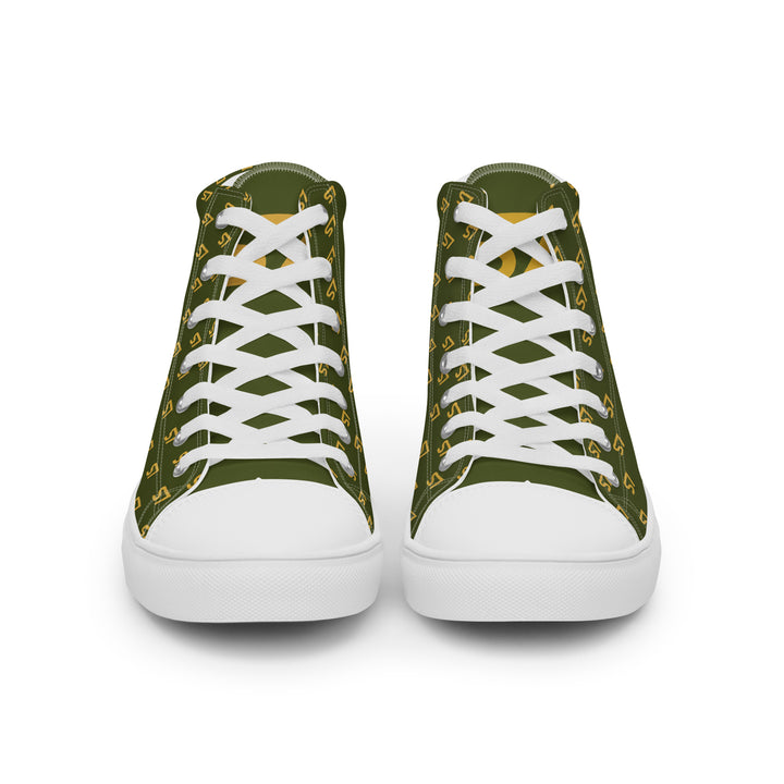 S7 Olive Royale | Women’s Monogram High-Top Canvas Sneakers