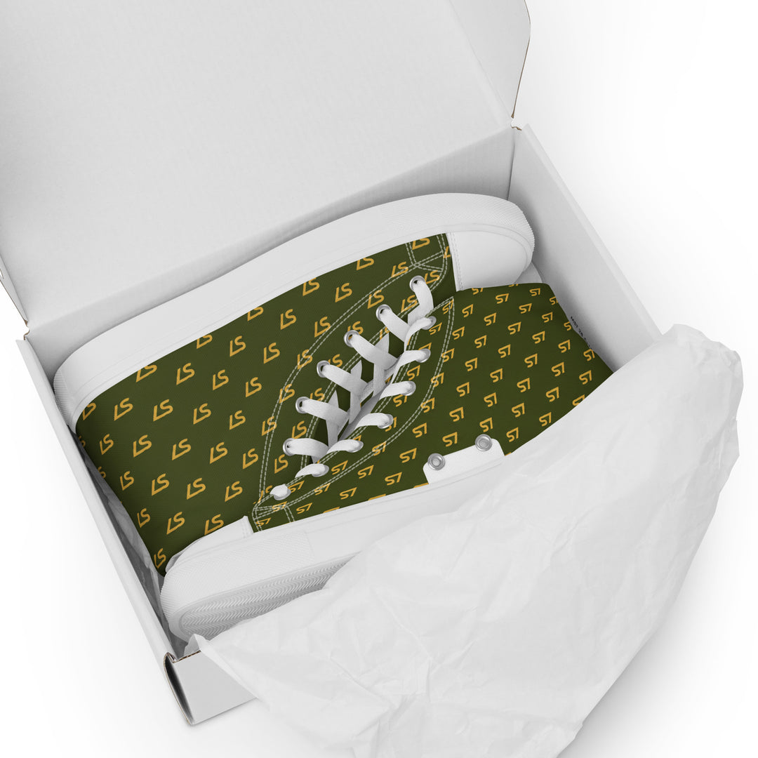 S7 Olive Royale | Women’s Monogram High-Top Canvas Sneakers