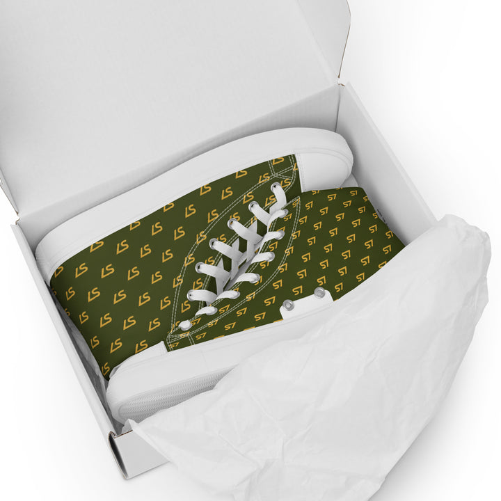 S7 Olive Royale | Women’s Monogram High-Top Canvas Sneakers