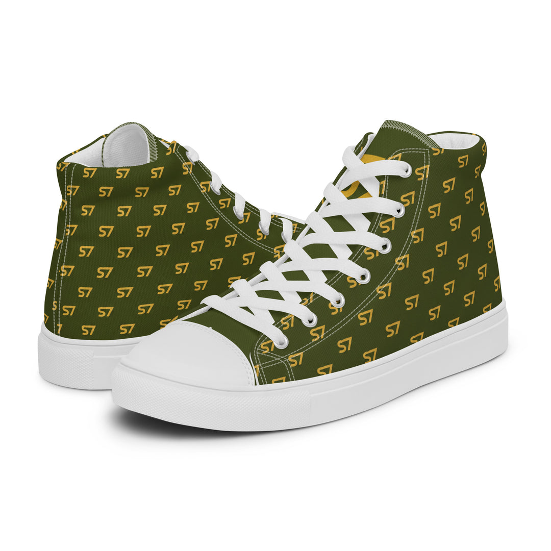 S7 Olive Royale | Women’s Monogram High-Top Canvas Sneakers