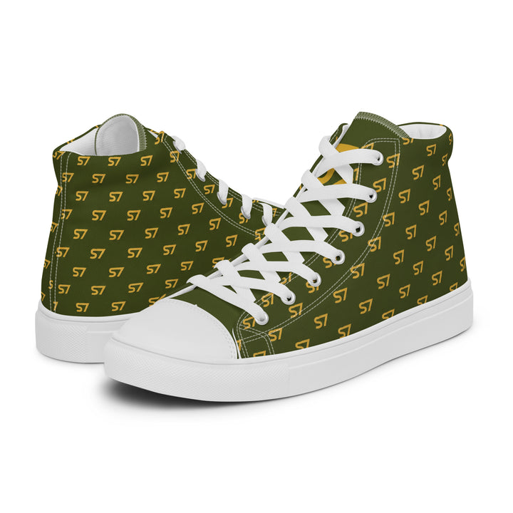 S7 Olive Royale | Women’s Monogram High-Top Canvas Sneakers