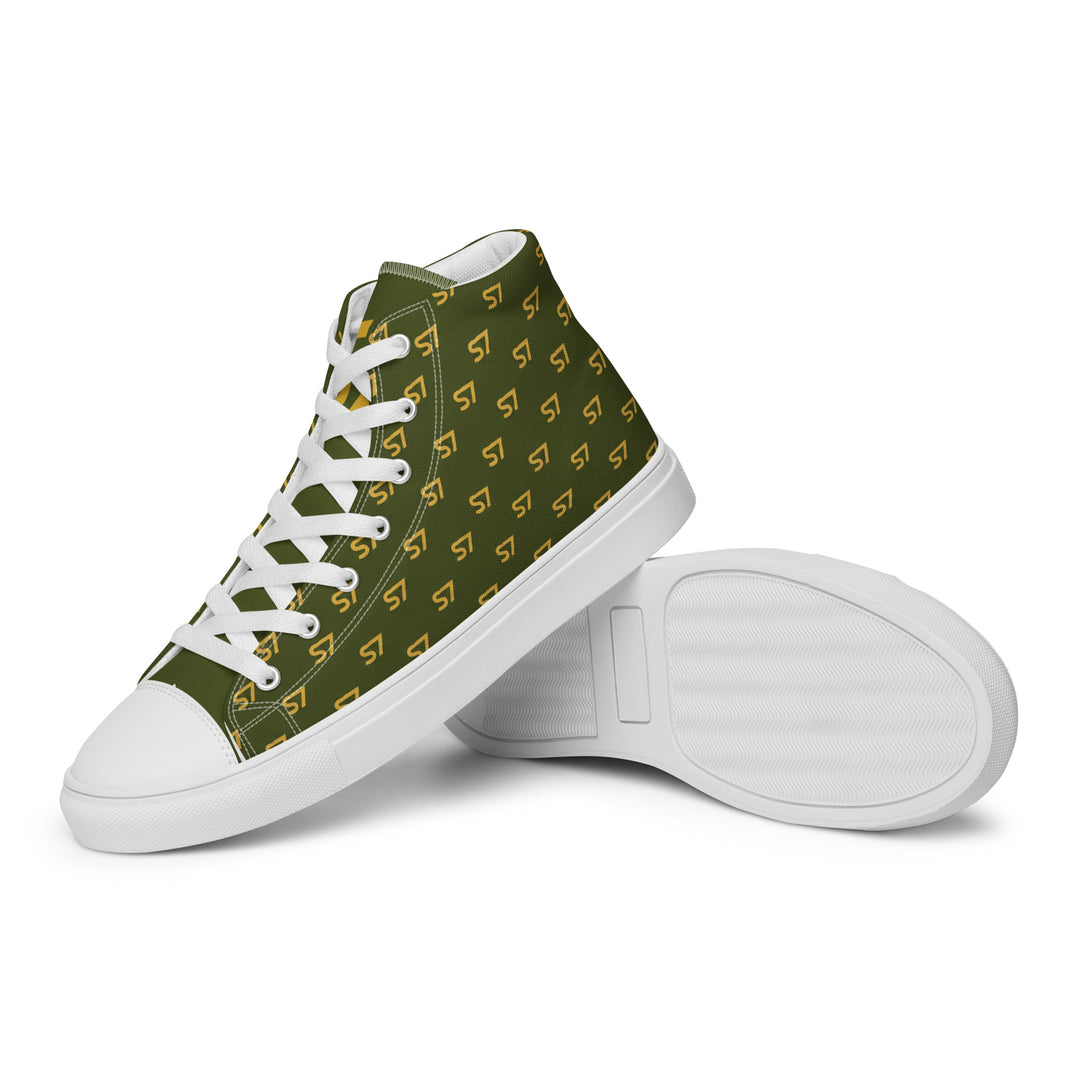 S7 Olive Royale | Women’s Monogram High-Top Canvas Sneakers