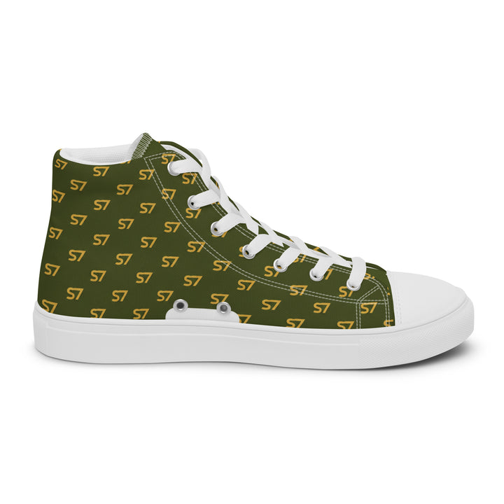 S7 Olive Royale | Women’s Monogram High-Top Canvas Sneakers
