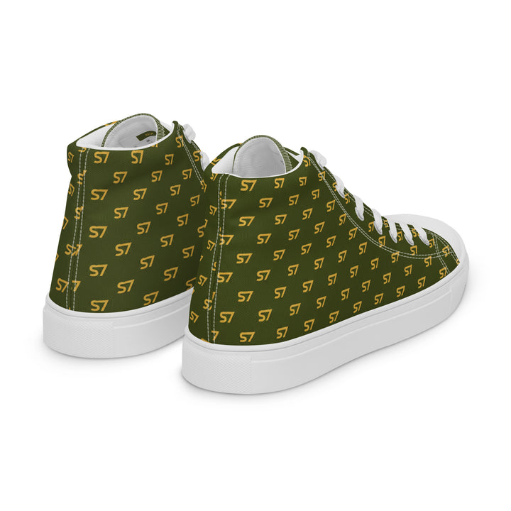 S7 Olive Royale | Women’s Monogram High-Top Canvas Sneakers