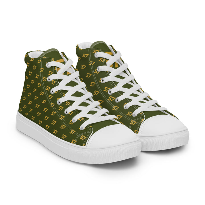 S7 Olive Royale | Women’s Monogram High-Top Canvas Sneakers