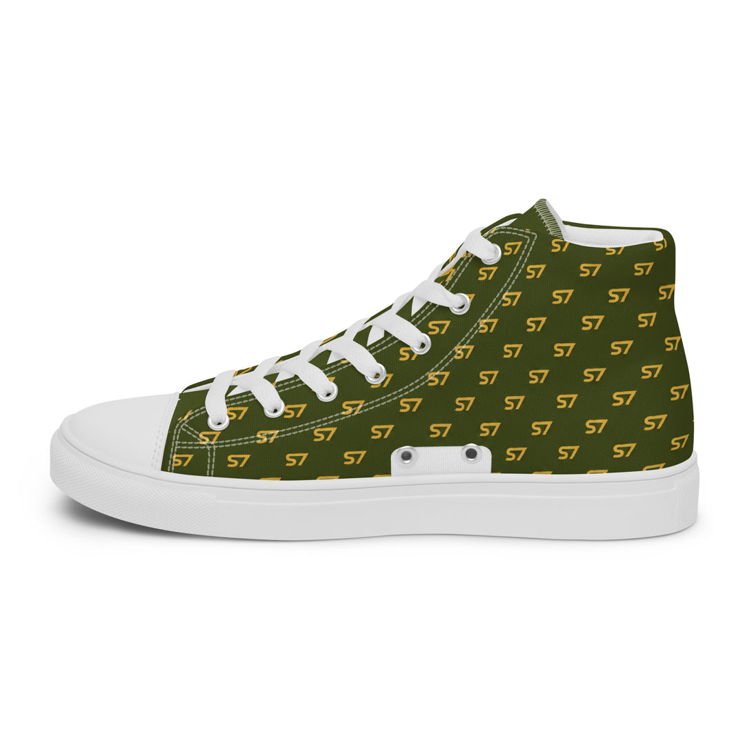 S7 Olive Royale | Women’s Monogram High-Top Canvas Sneakers