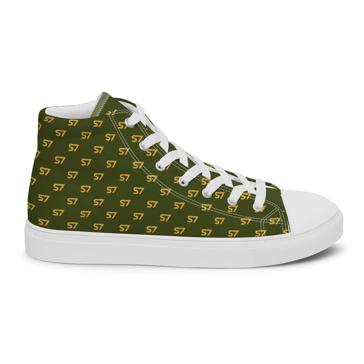 S7 Olive Royale | Women’s Monogram High-Top Canvas Sneakers