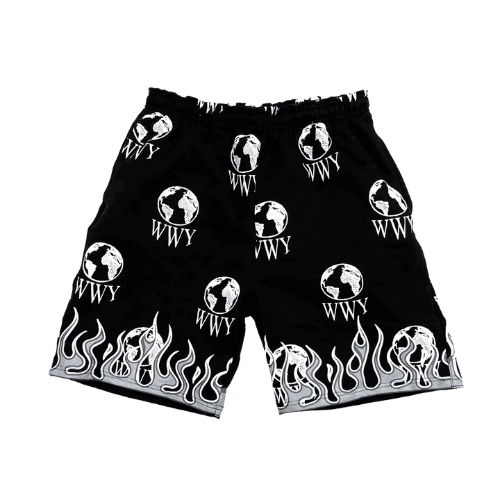 WWY Flame Shorts Black