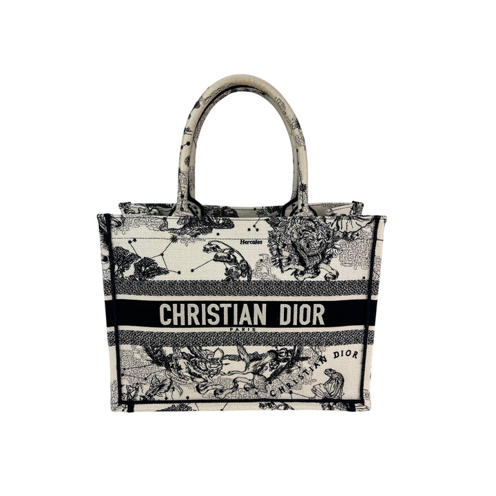 Christian Dior Book Embroidered Canvas Medium Stars and Signs Black Tote - Luxury bags for fashion enthusiasts.