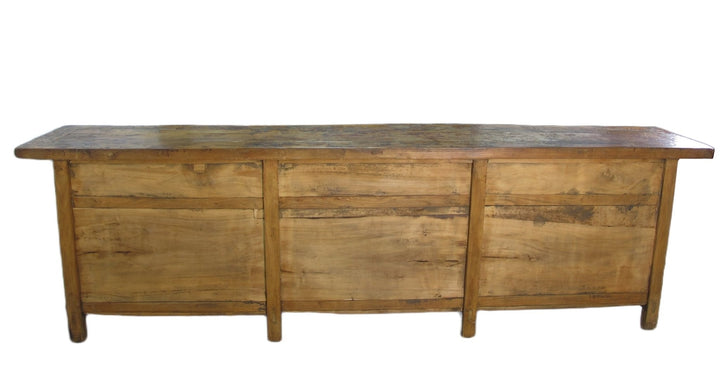 9 Feet Long Red Antique Chinese Buffet Sideboard Cabinet | Designer Sale