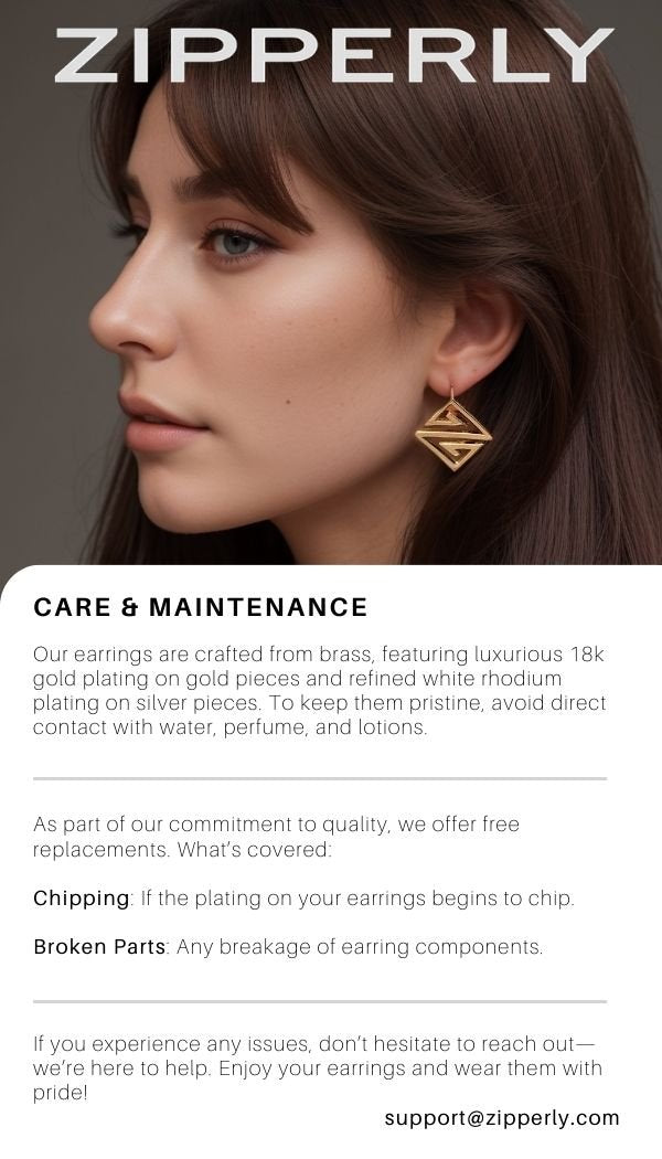 Z Earrings - Gold Plated - Silver Plated - Made in Brazil