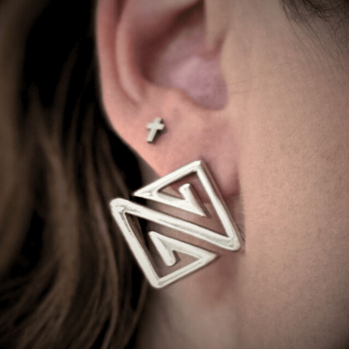 Z Earrings - Gold Plated - Silver Plated - Made in Brazil