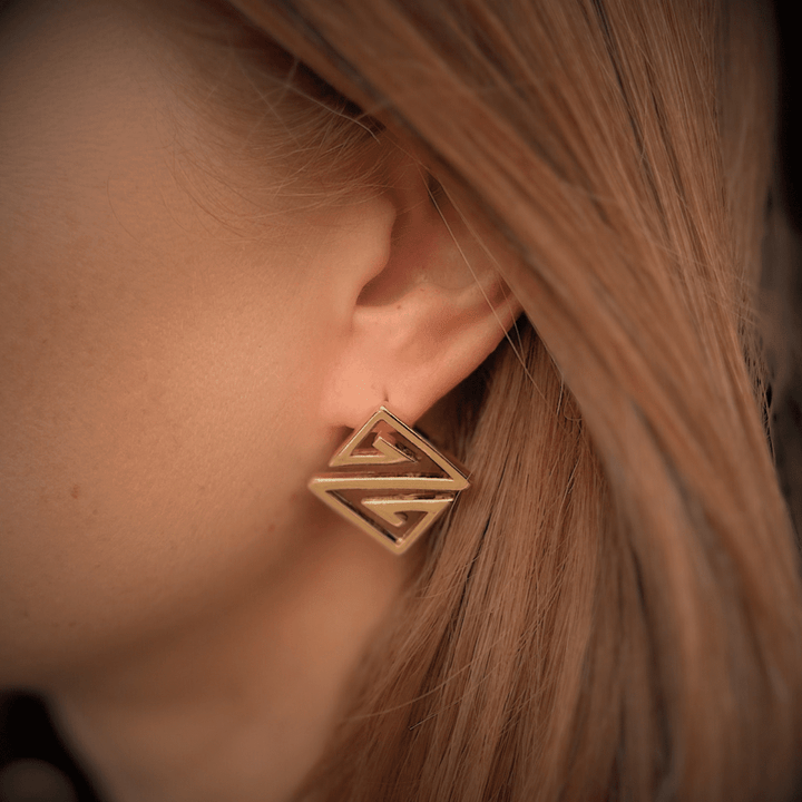 Z Earrings - Gold Plated - Silver Plated - Made in Brazil