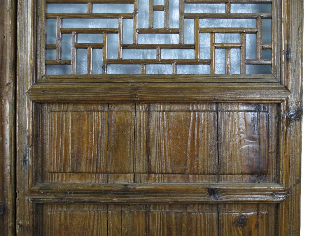 Z-Pair of Antique Chinese Double Happinese Lattice Door