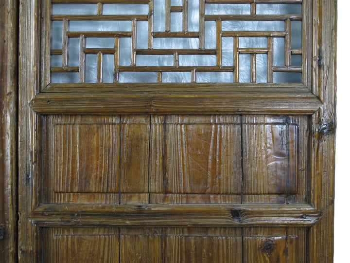 Z-Pair of Antique Chinese Double Happinese Lattice Door