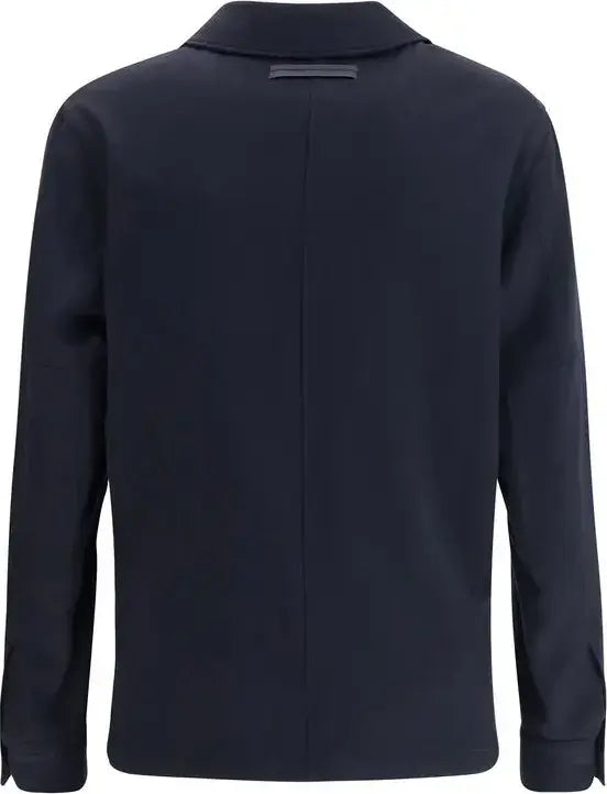 Navy blue jacket on a white background