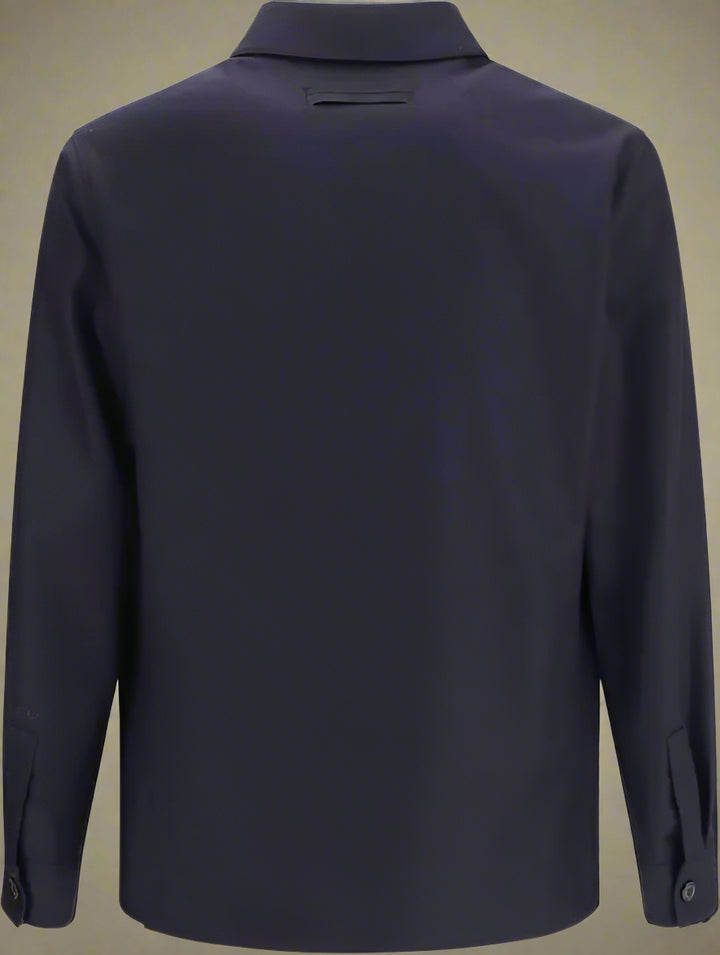 Navy blue jacket on a white background