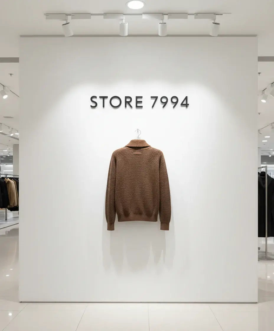 Brown textured sweater on a white background